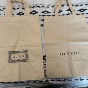 Gucci Cream Canvas Tote Set